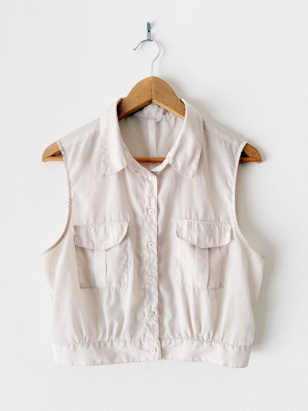 urban outfitters x reformation cream chiffon sleeveless button up